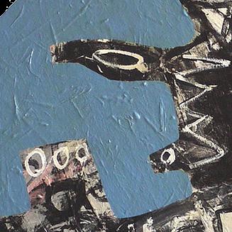 Detail of Biting the Iron Bull — upper left