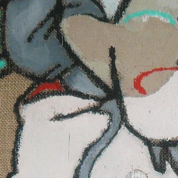 Detail of The Kiss — upper left