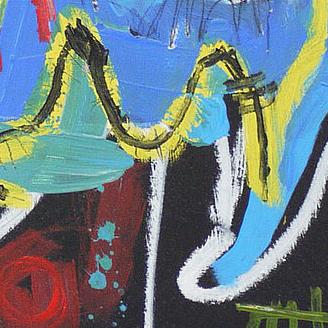 Detail of Red Man — lower right