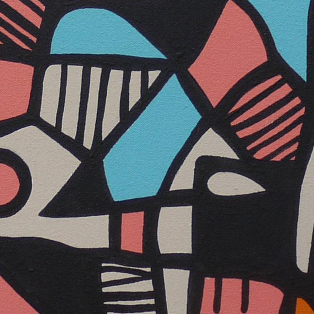 Detail of reflections of a  rainbow — lower right