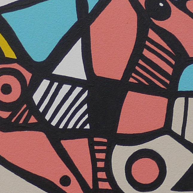 Detail of reflections of a  rainbow — centre