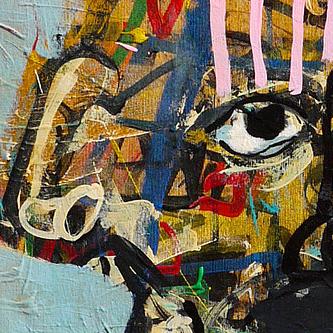 Detail of The Talking Parrot — upper left